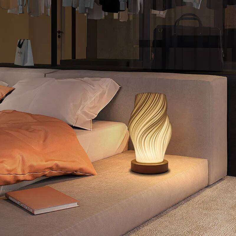 Modern Minimalist Design Table Lamp, Button Control, 3-Level Dimming Wooden Base, Suitable for Study Living Rooms, Offices, Dormitories, Etc. Z260227