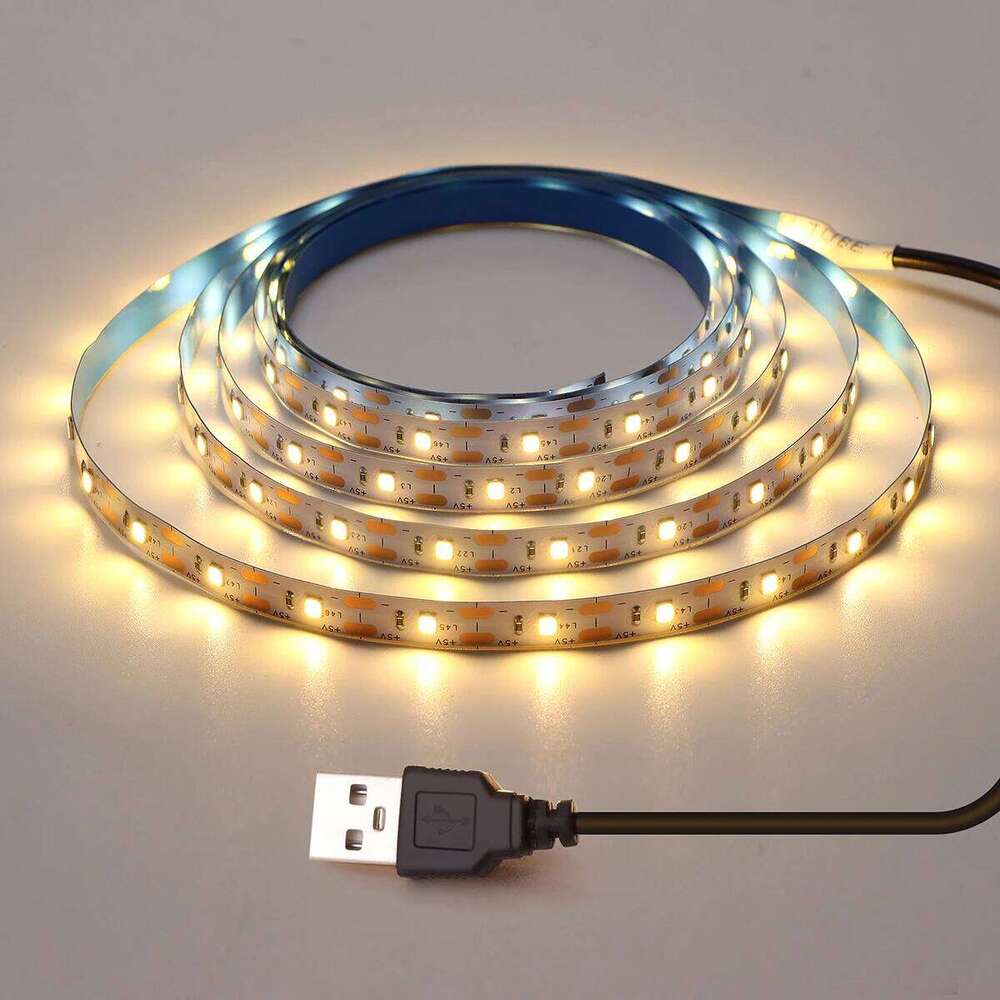 5V 1M 2M 3M 4M 5M USB Cable Power LED strip light SMD 3528 Christmas desk Decor lamp tape For TV Background Lighting Z260226
