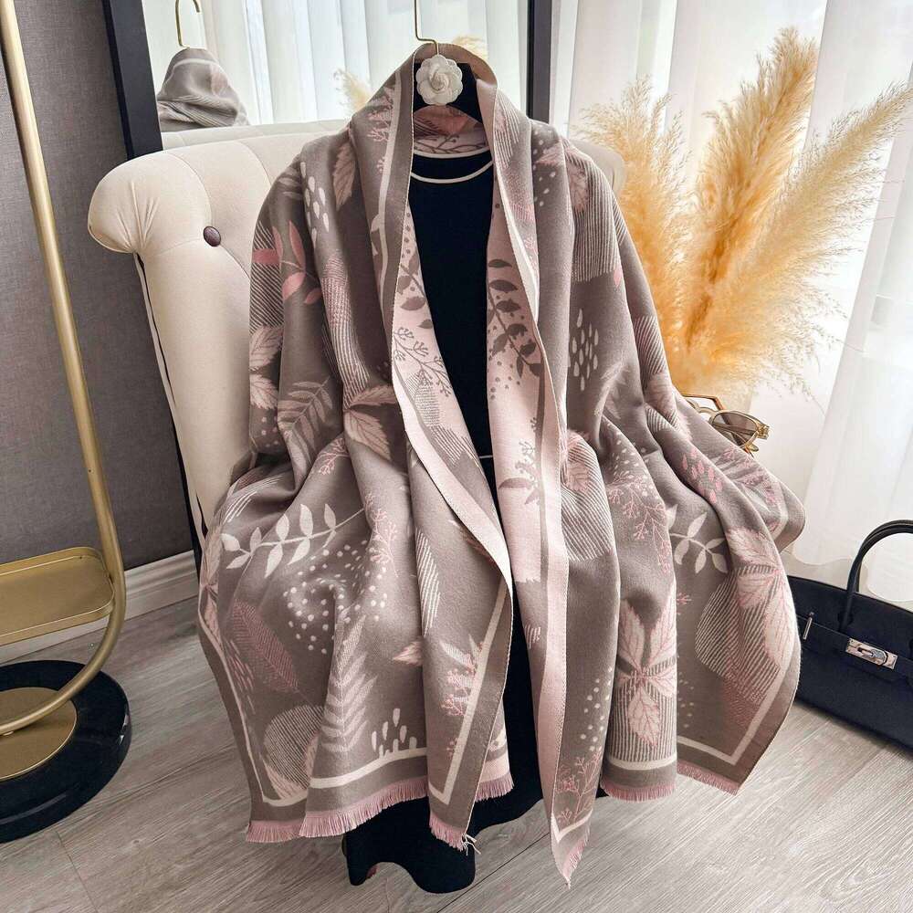 Women's Warm Faux Cashmere Scarf Autumn Winter New Jacquard Shawl Wrap Convertible Blanket Neck Protection Design Z260226