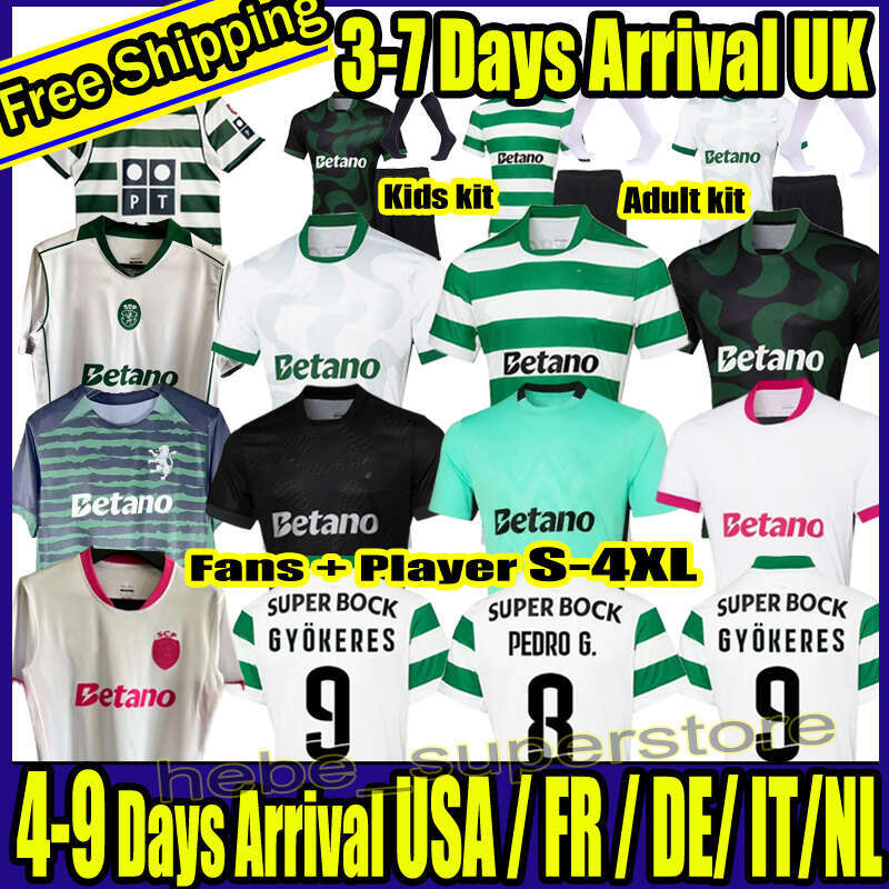 S-4XL Sporting CP 25 26 Lisboa soccer jerseys ronaldo LisbonS Jovane Sarabia Vietto COATES PEDRO TRINCAO Men Kit Viktor de football shirt 01 02 03 04 Retro CR7 kits