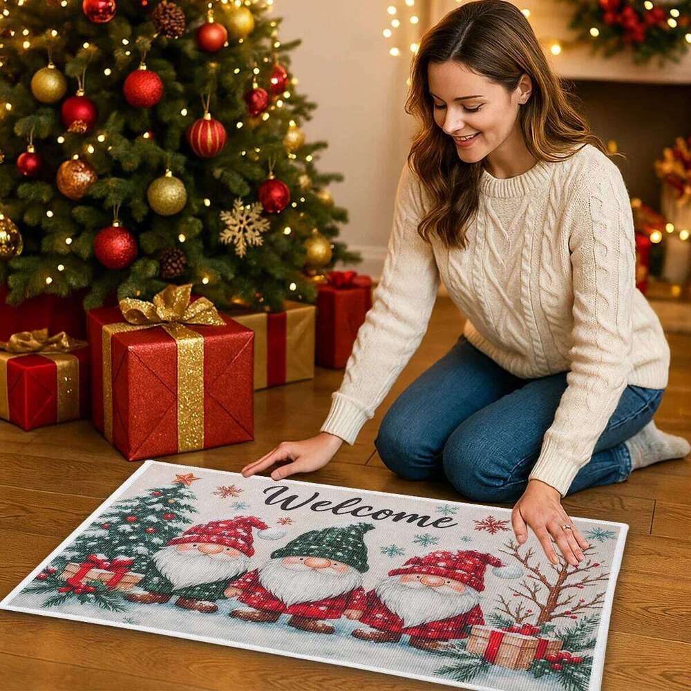 VIKAMA Floor Mat, Christmas Decorations, Anti-Slip And Easy-To-Clean Entrance Carpet, 2026 New Year Home Decoration H260226