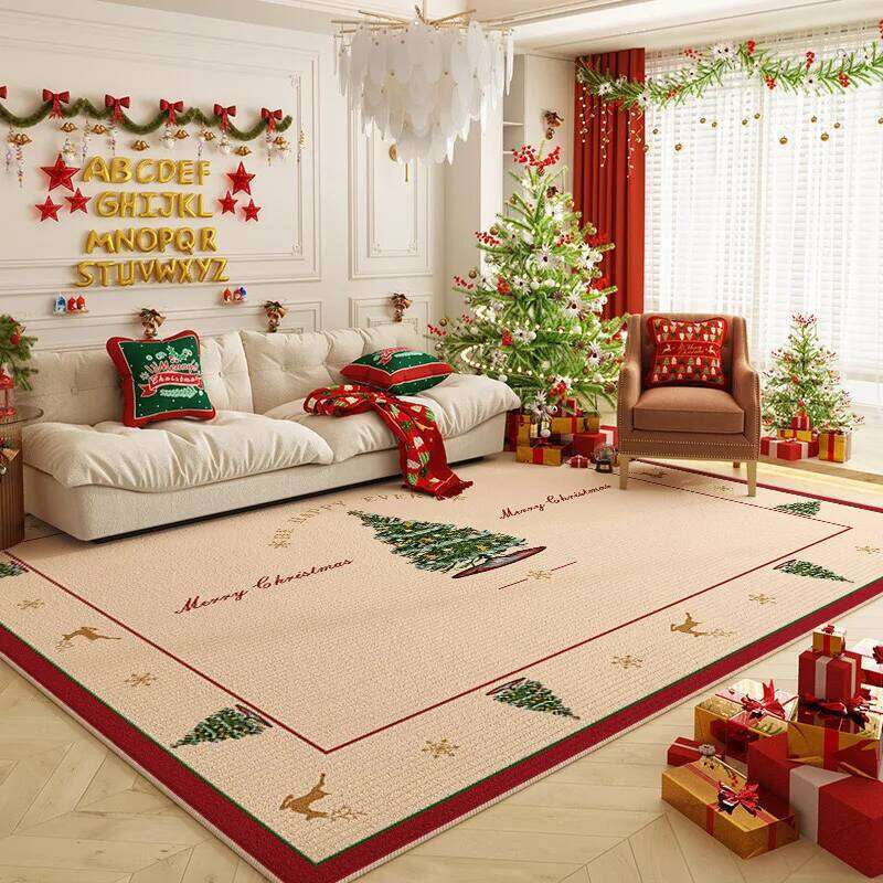 VIKAMA1PC Christmas Cartoon Crystal Velvet Carpet Is Dirt Resistant And Easy To Care For Bedroom Living Room Mat Home Decor H260226