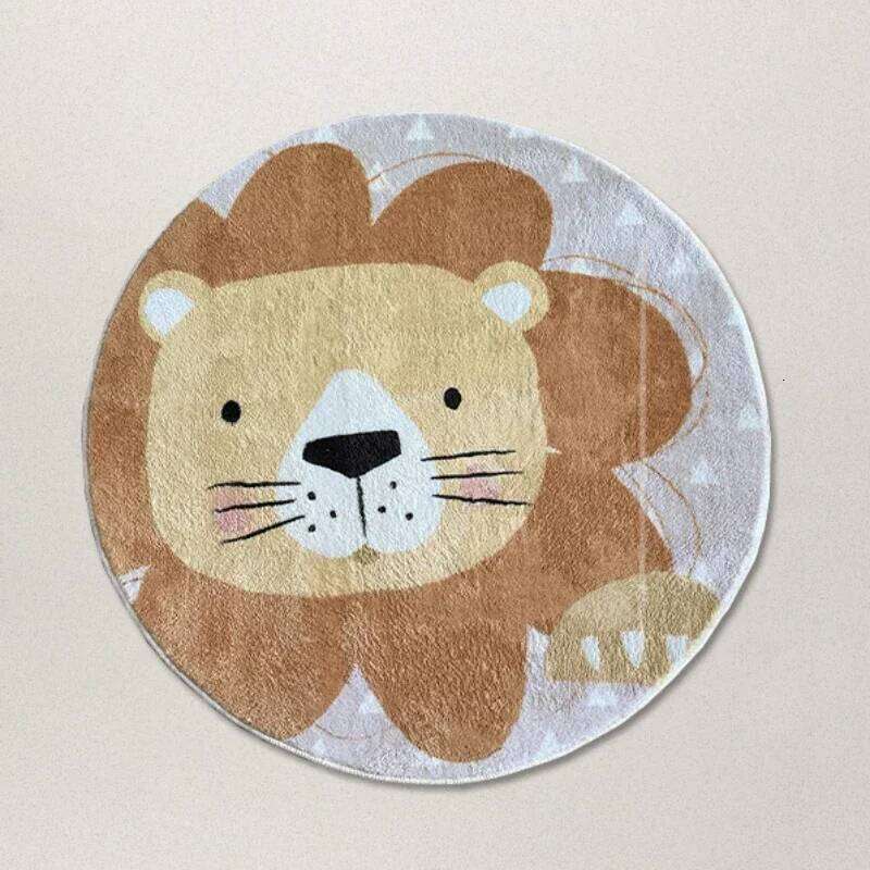 Cartoon Cute lion carpet Children home decoration Fluffy Soft Carpet for Living Room sofas Round Animal Rug Thick Plush Mat H260227 - view 4