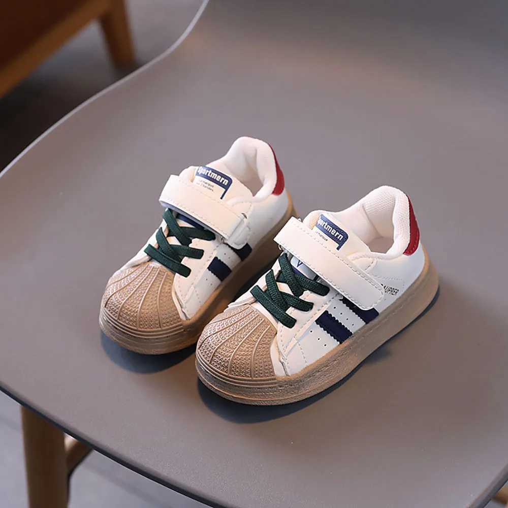 Kids Sneakers Retro Color Block Textured Shell Toe Dual Closure Anti-slip Shoes for Baby Boys Toddler Autumn SportT260227
