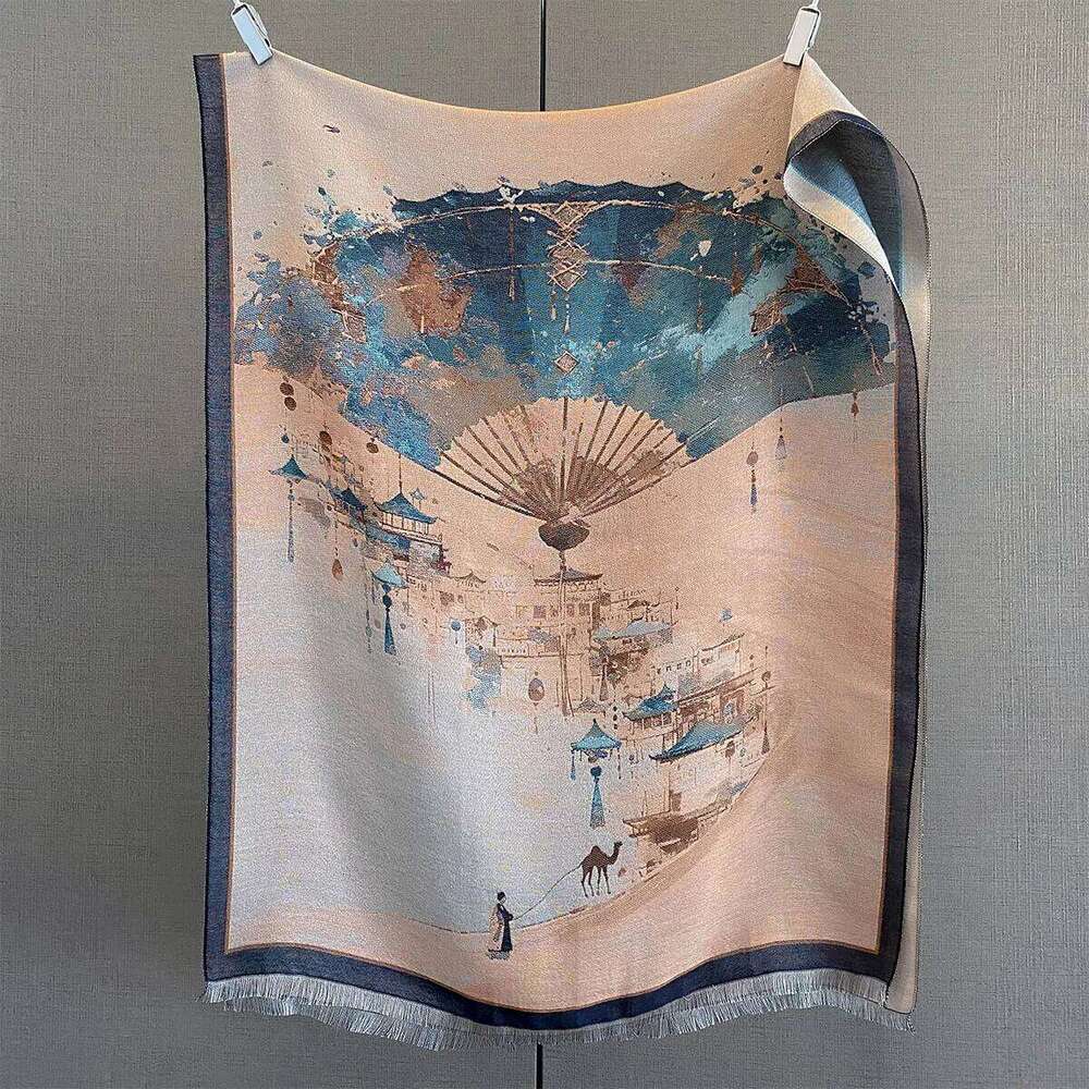 2025 Winter Warm Cashmere Scarf for Women Jacquard Print Pashmina Shawl Wrap Neckerchief Female Bufanda Echarpe Design Headband Z260226