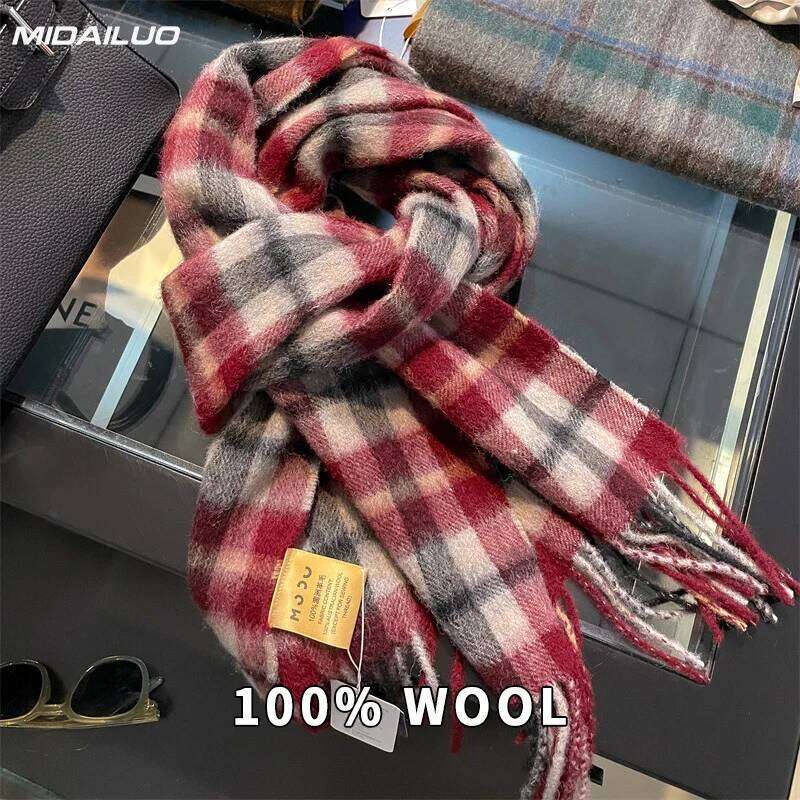 100% Wool 70.87 * 12.6 inches Winter Warm Windproof Scarf Elegant and Fashionable Non Stretchable Multi functional Out Z260226