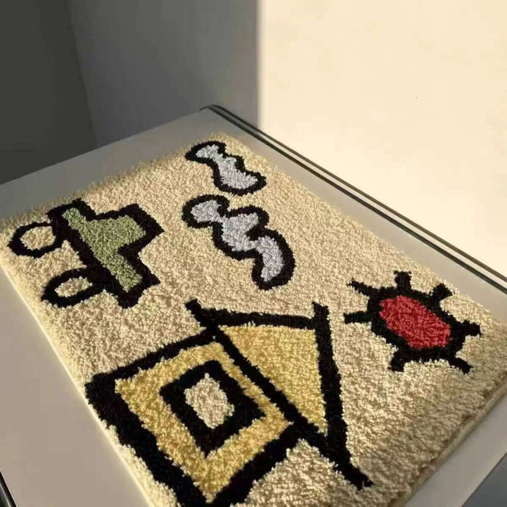 Cartoon House Plush Rugs for Bedroom Irregular Tufted Carpet Household Washroom Floor Mat Korean Style Soft Sketch Area Rug H260226