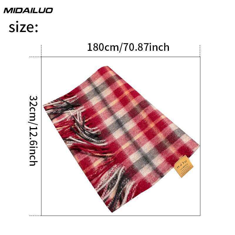 100% Wool 70.87 * 12.6 inches Winter Warm Windproof Scarf Elegant and Fashionable Non Stretchable Multi functional Out Z260226