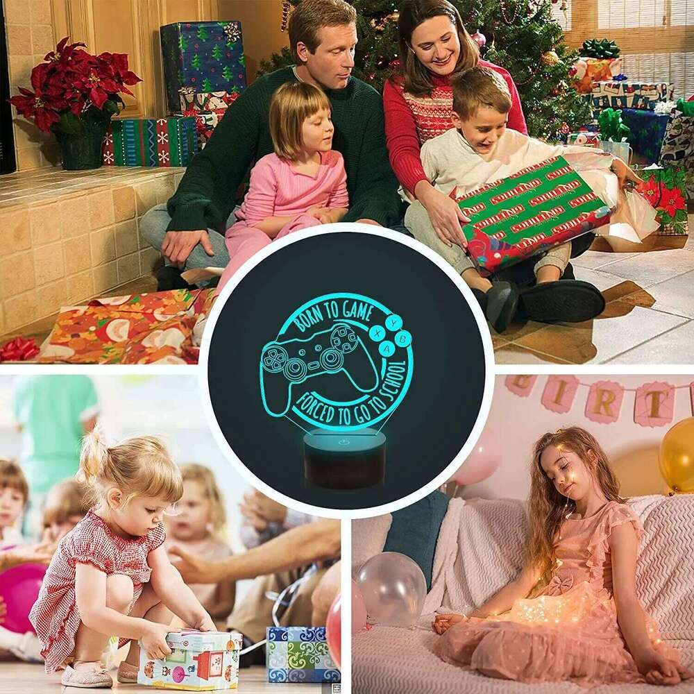 Gamepad 3D Setup RGB Gaming Room Children's Bedroom Night Lights LED Table Lamp for Playstation Lighting Gifts Z260227