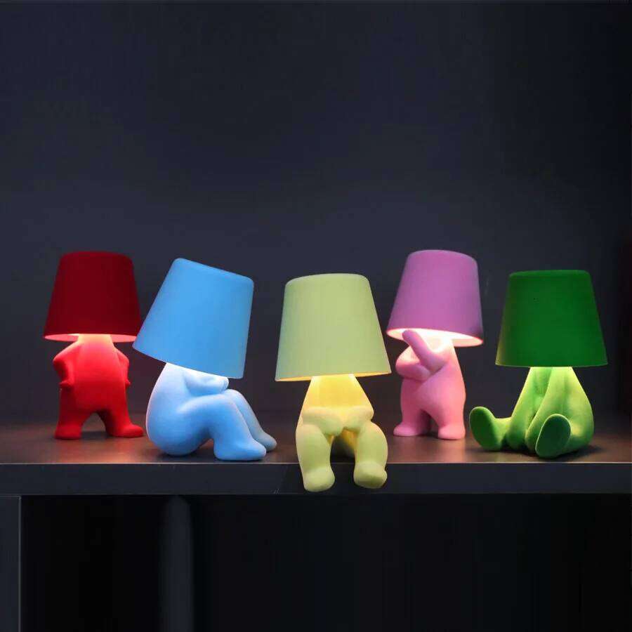 LED decorative ambiance thinker fabric plush villain lamp ins style bedroom bedside desk bar USB rechargeable table lamps Z260227