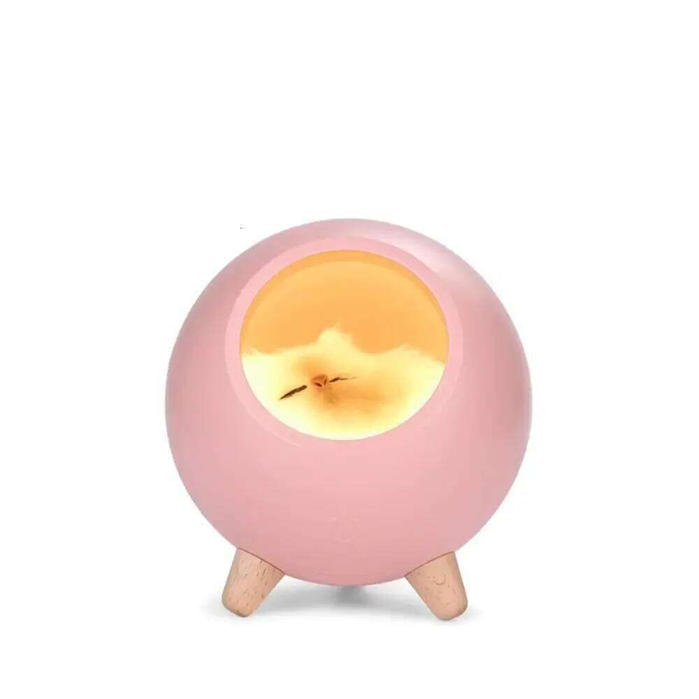 Little Cute House Night Light Kitten Bed With Sleeping USB Charging Touch Atmosphere Pet Cat Lights Z260227