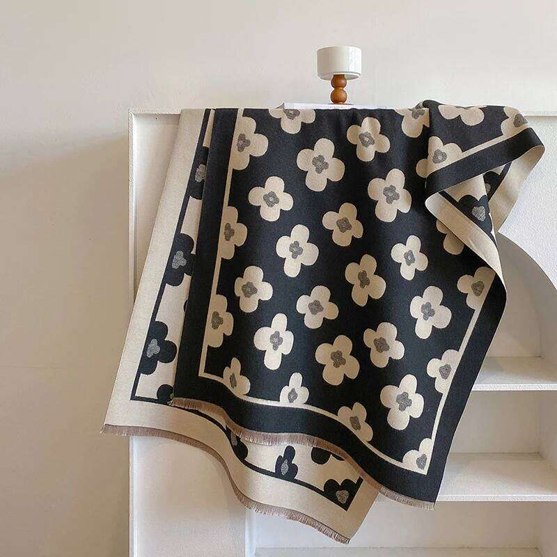 2024 New Elegant Ladies' Pashmina Jacquard Cashmere Winter Thick Warmth Two-Sided Shawl Coldproof Windproof Blanket Scarf Z260226