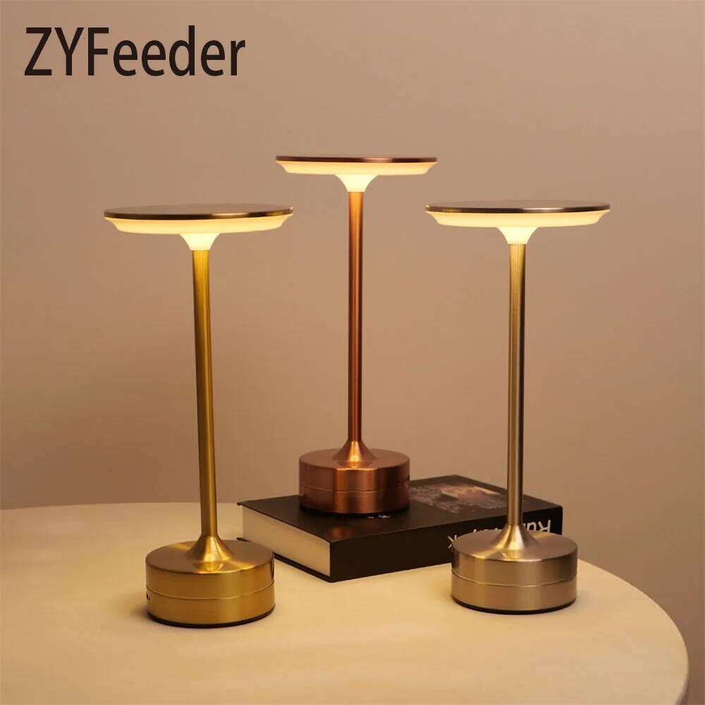 LED Wireless Charging I-shaped lamp Table Lamp Reading USB Rechargeable Touch Three-tone Desk Light No Plug Z260227