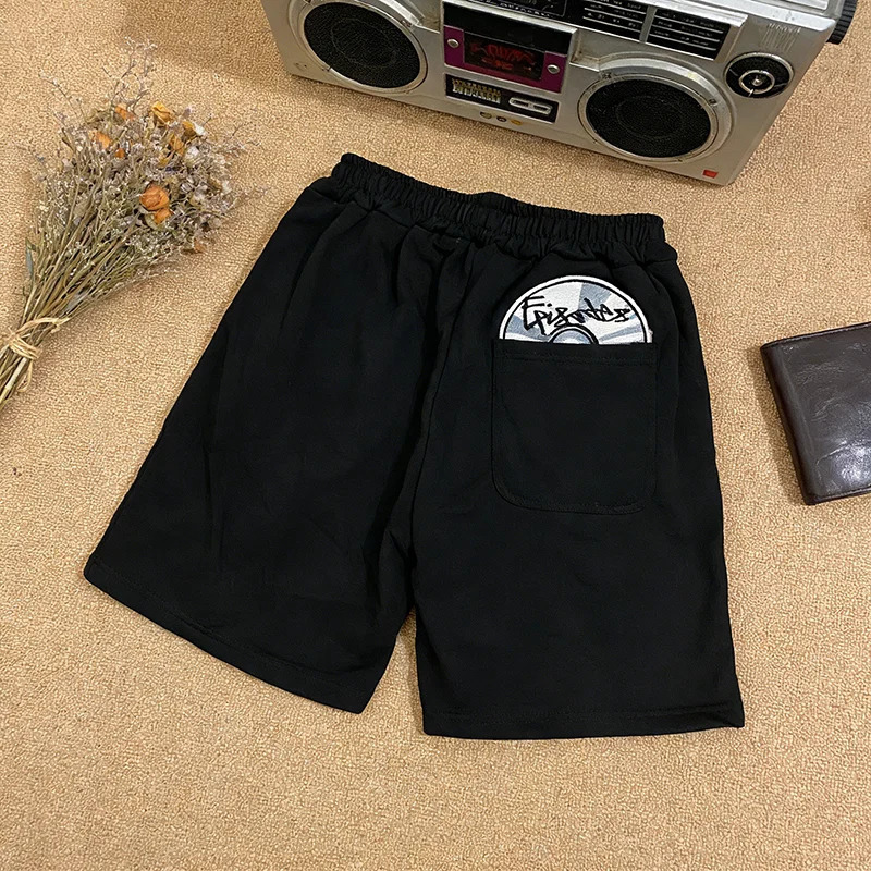 Spring Personalized CD Embroidery Pattern Shorts Casual Comfortable Versatile Retro Street Trendy Sweatpants 260227