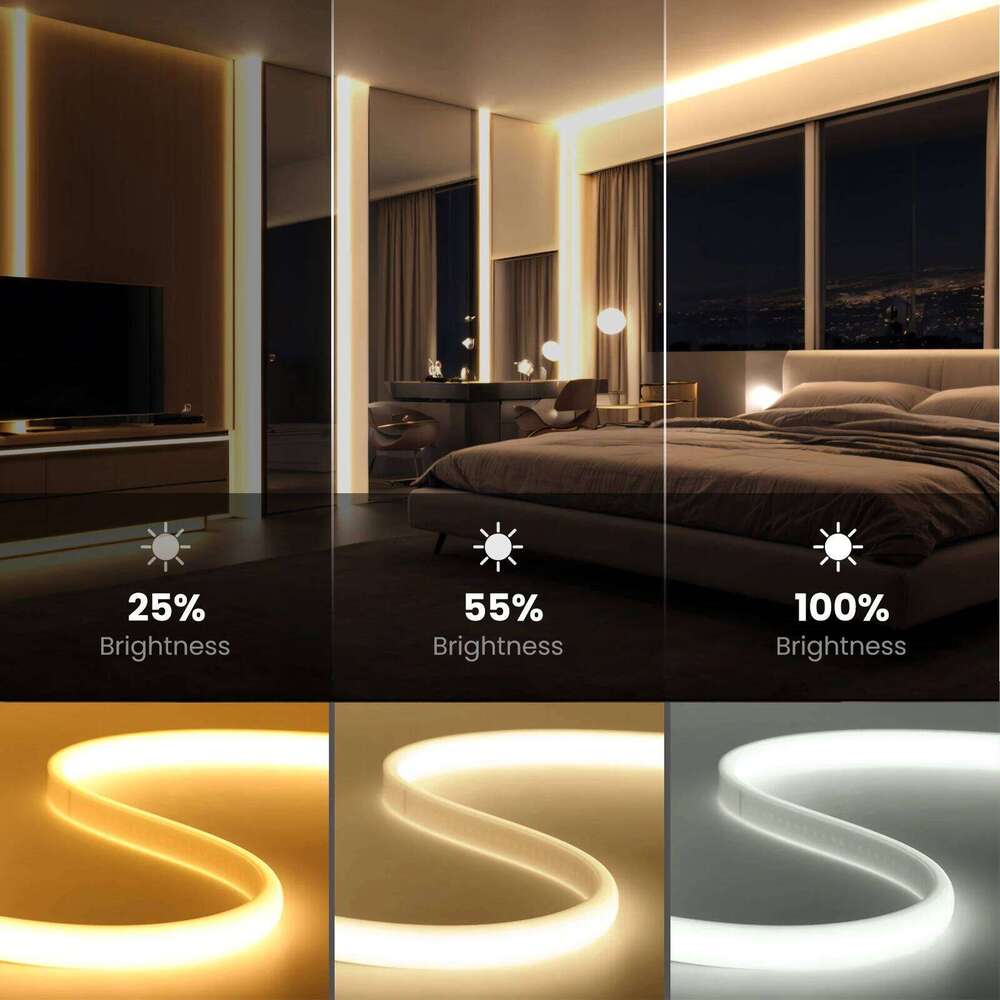 AC 220V Timing Dimmable COB Neon LED Strip EU Plug 288LEDs/M Waterproof Flexible Light for Living Room Party Home Decoration Z260226