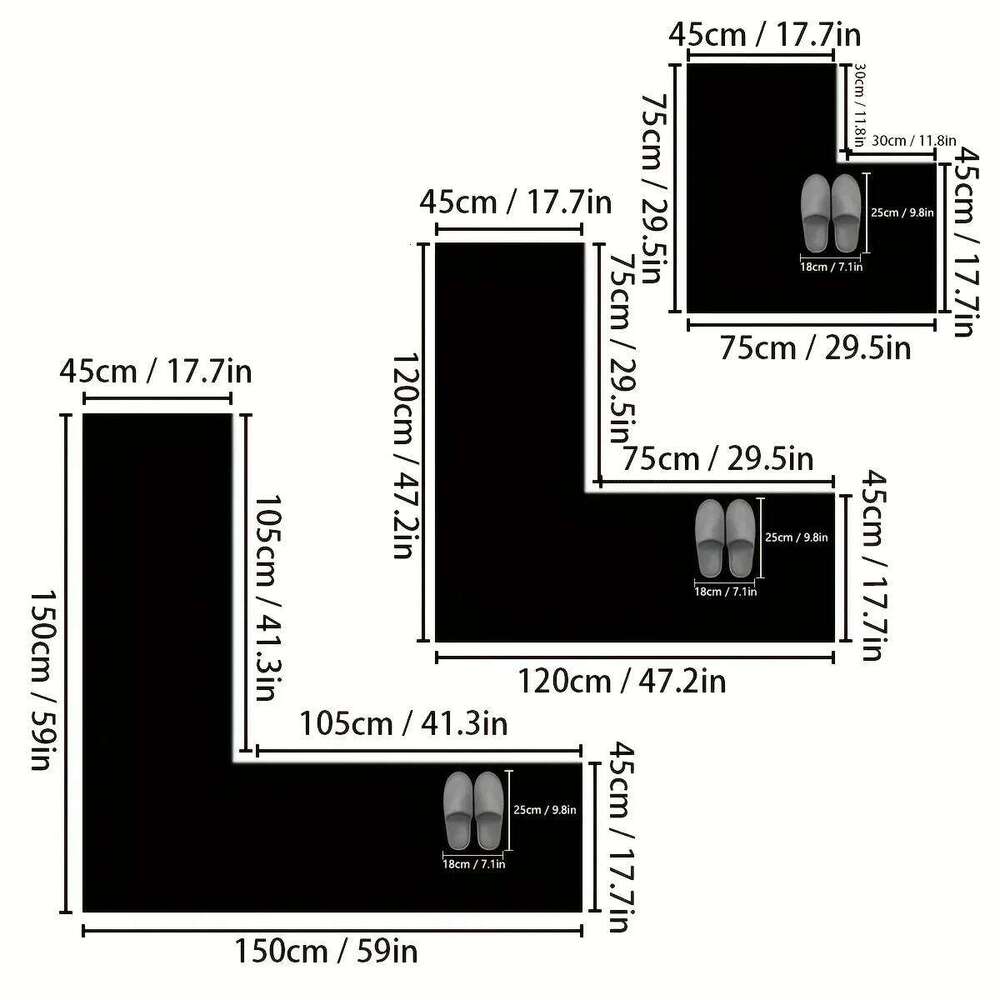 Household L-shaped kitchen floor diatomaceous earth non-slip bathroom absorbent dining room soft door corner mat H260226