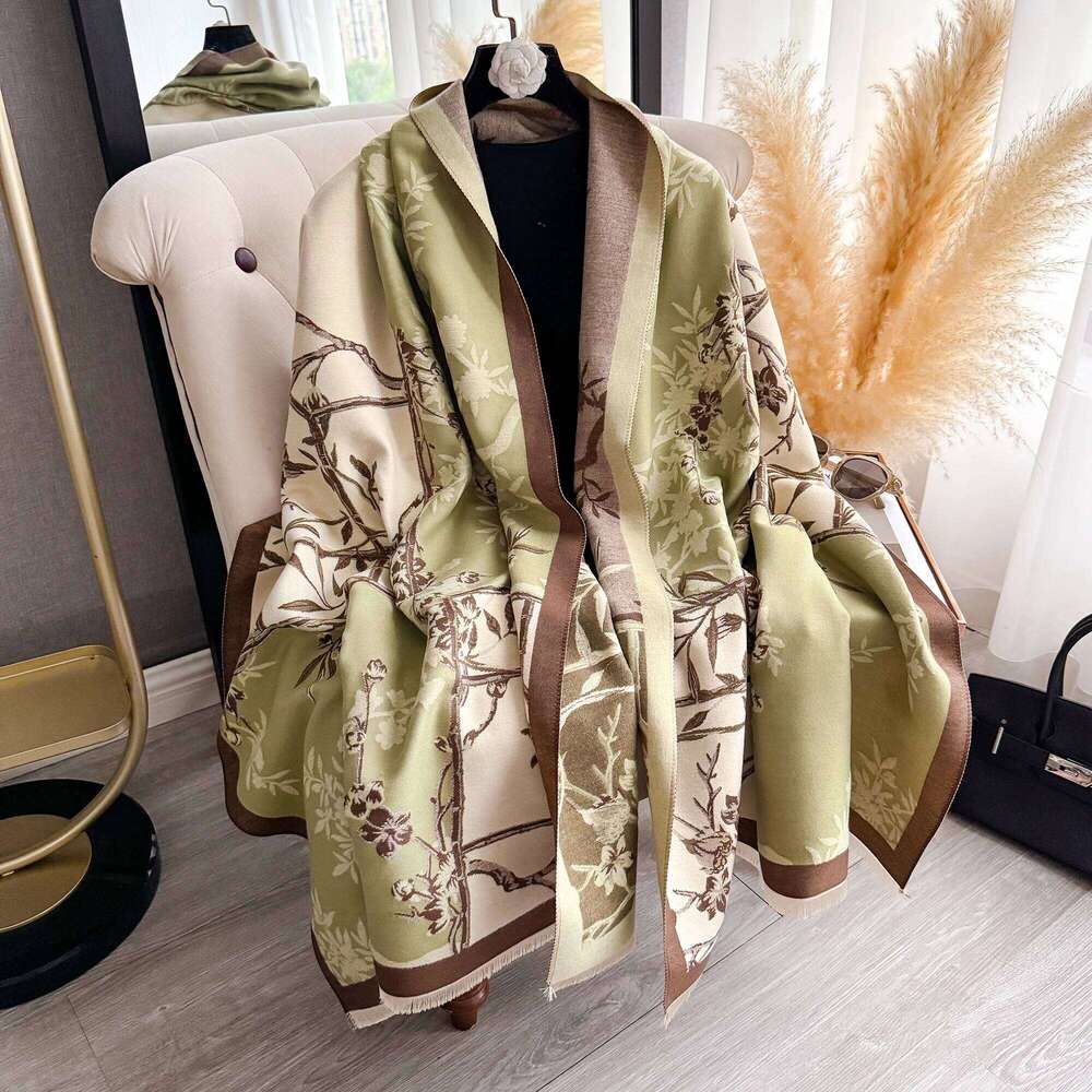 Autumn Winter Faux Cashmere Scarf for Women - Warm Neck-Care Shawl Wrap, New Jacquard Design, Convertible to Blanket Z260226