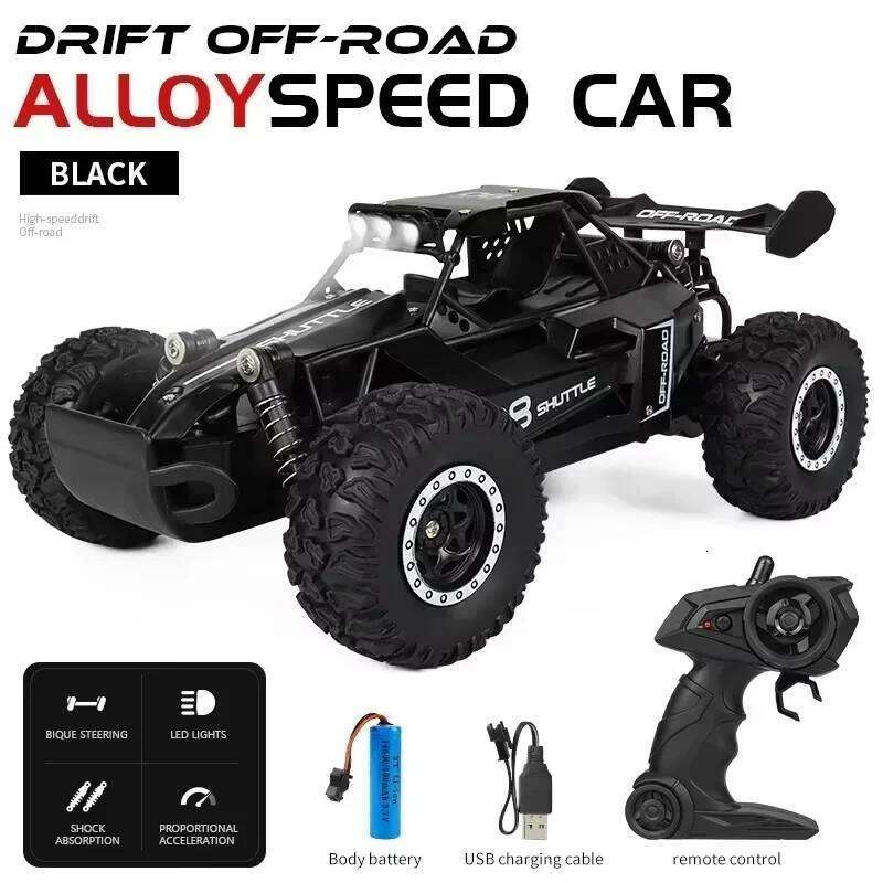 1:16 2.4G Model 2WD High-Speed Off-road RC With LED Light Remote Control Climbing Vehicle Outdoor Trucks Car Gifts Kids Toys H260227