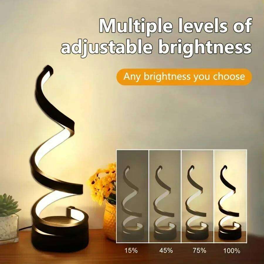Modern Minimalist Spiral desk Lamp Wire Controlled Three Color LED Ambient Light For Bar Cafe Bedroom Living Room Lighting Z260227