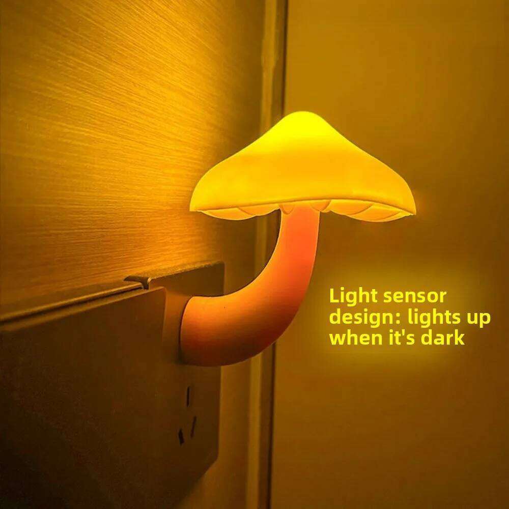 Mushroom Light-Sensor Night - Plug-in Eye-Caring Lamp for Bedroom Bedside & Baby Feeding, Creative Sleep-Friendly Light Z260227