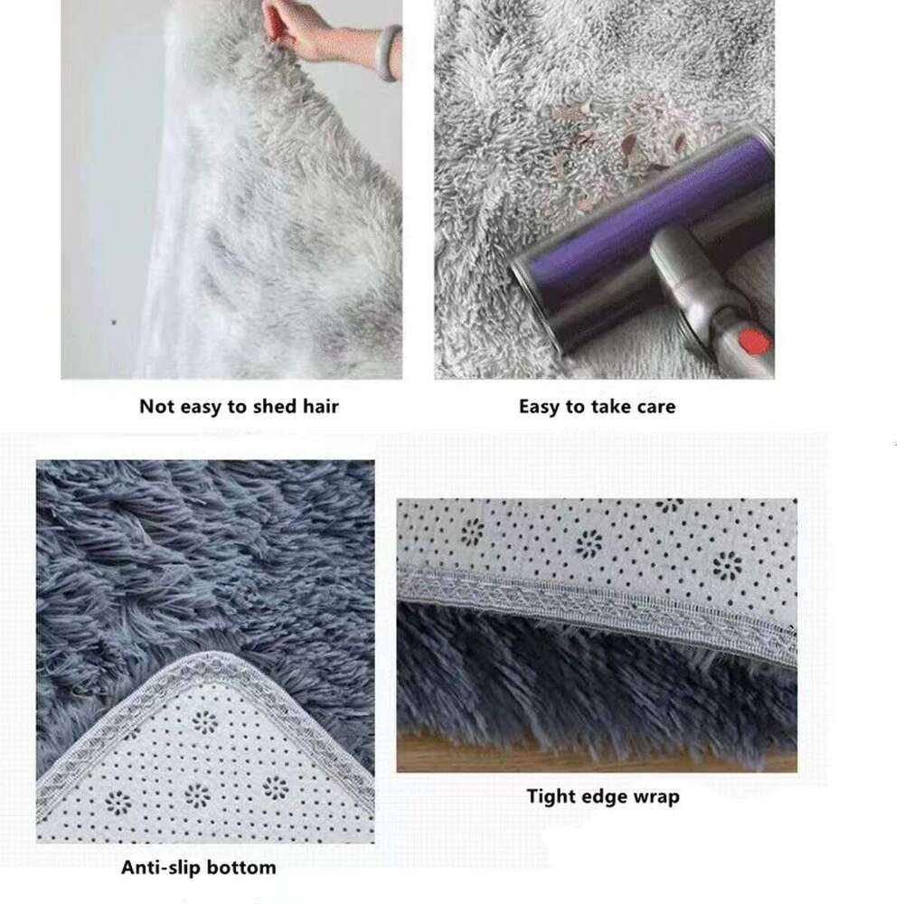 Area Rugs Bedroom Fluffy Non-slip Tie-Dyed Fuzzy Shag Plush Soft Shaggy Bedside Rug Living Room Carpet H260227 - view 7