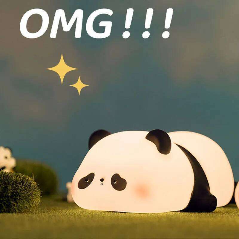 Lying Panda LED Night Light Touch Sensor Cartoon Kid's Nightlights Silicone Holiday Christmas Gift Bedside Lamp Bedroom Decor Z260227