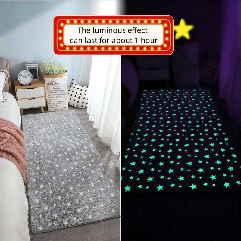 Luminous Carpet For Living Plush Soft Children Kids Bed Room Fluffy Floor Carpets Bedside Anti Slip Rug Sofa Glow Mat H260226