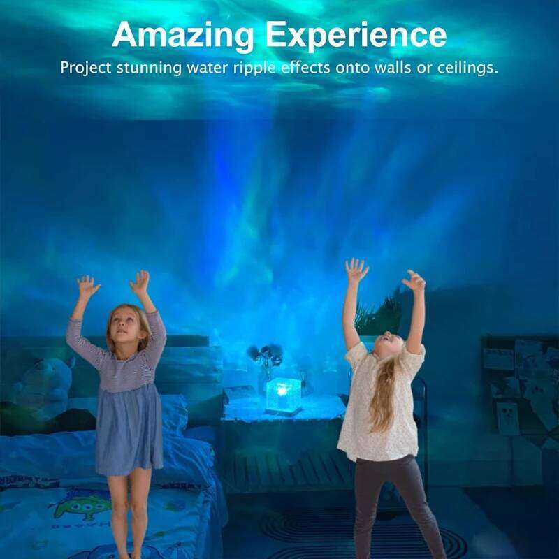 Ocean Wave Projector Light Cube Lamp with 16 Colors, Remote Control, USB Charging Night Lights for Living Room Bedroom Decor Z260227