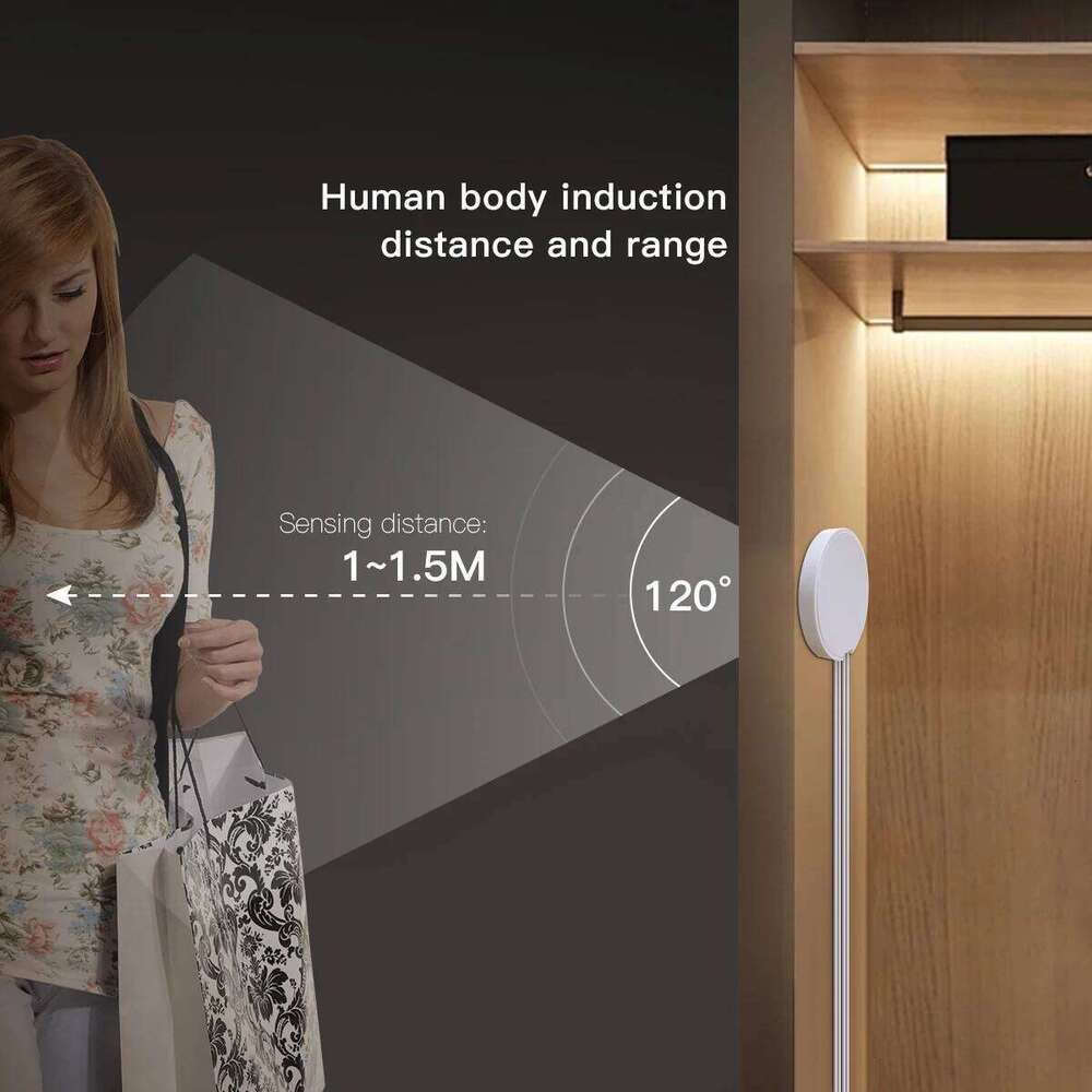 5V Motion Sensor LED Light COB Led Strip USB Powered Penetrate Wooden Switch Lights Room Decor Human Body Induction Lamp Z260226