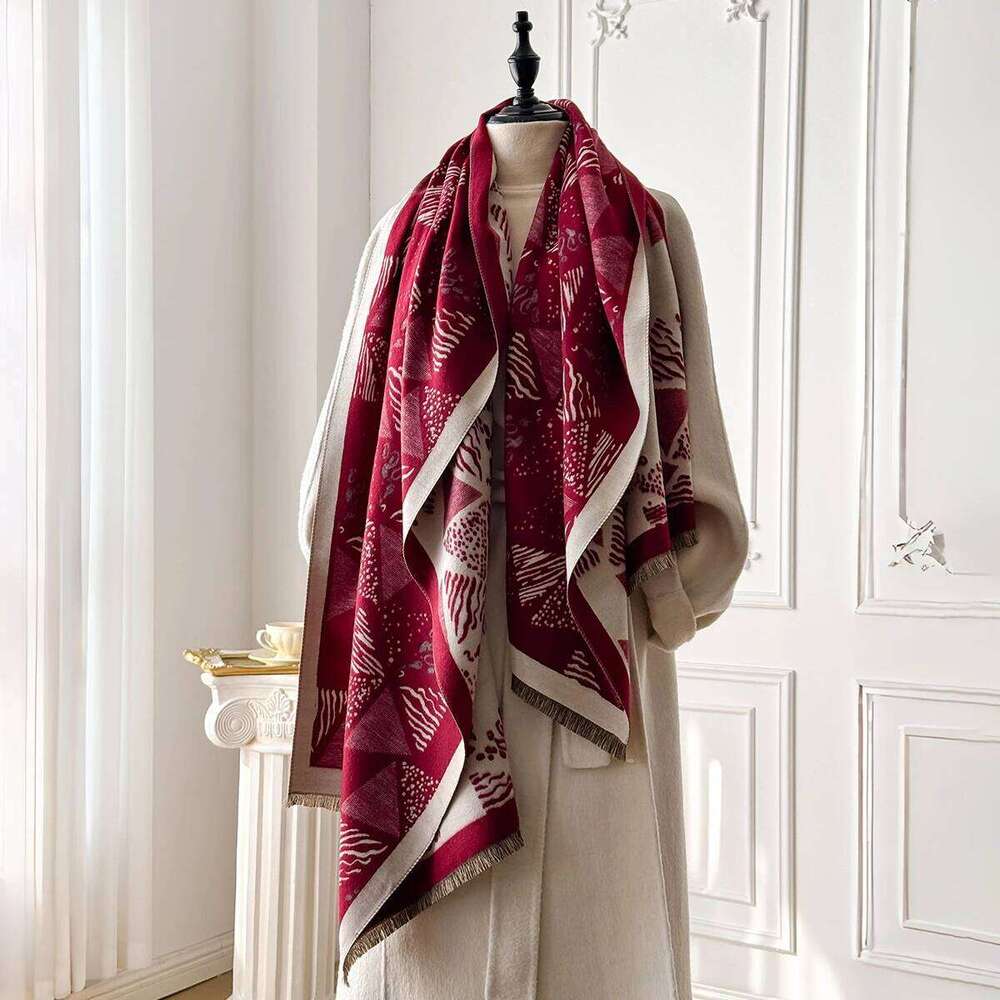Elegant Double Sided Printed Pashmina Scarf from New Brand Ultra Soft, Warm with Fringe, Indispensable for Winter Z260226