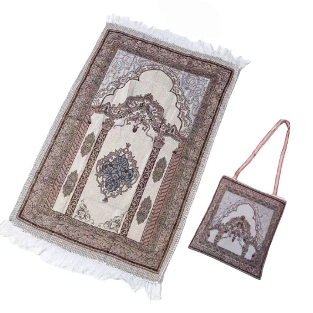 Prayer Rug Prayer-Rug with Elegant Design Bags Soft Carpet Ramadan Islamic Muslim Gift for Family Friends H260226