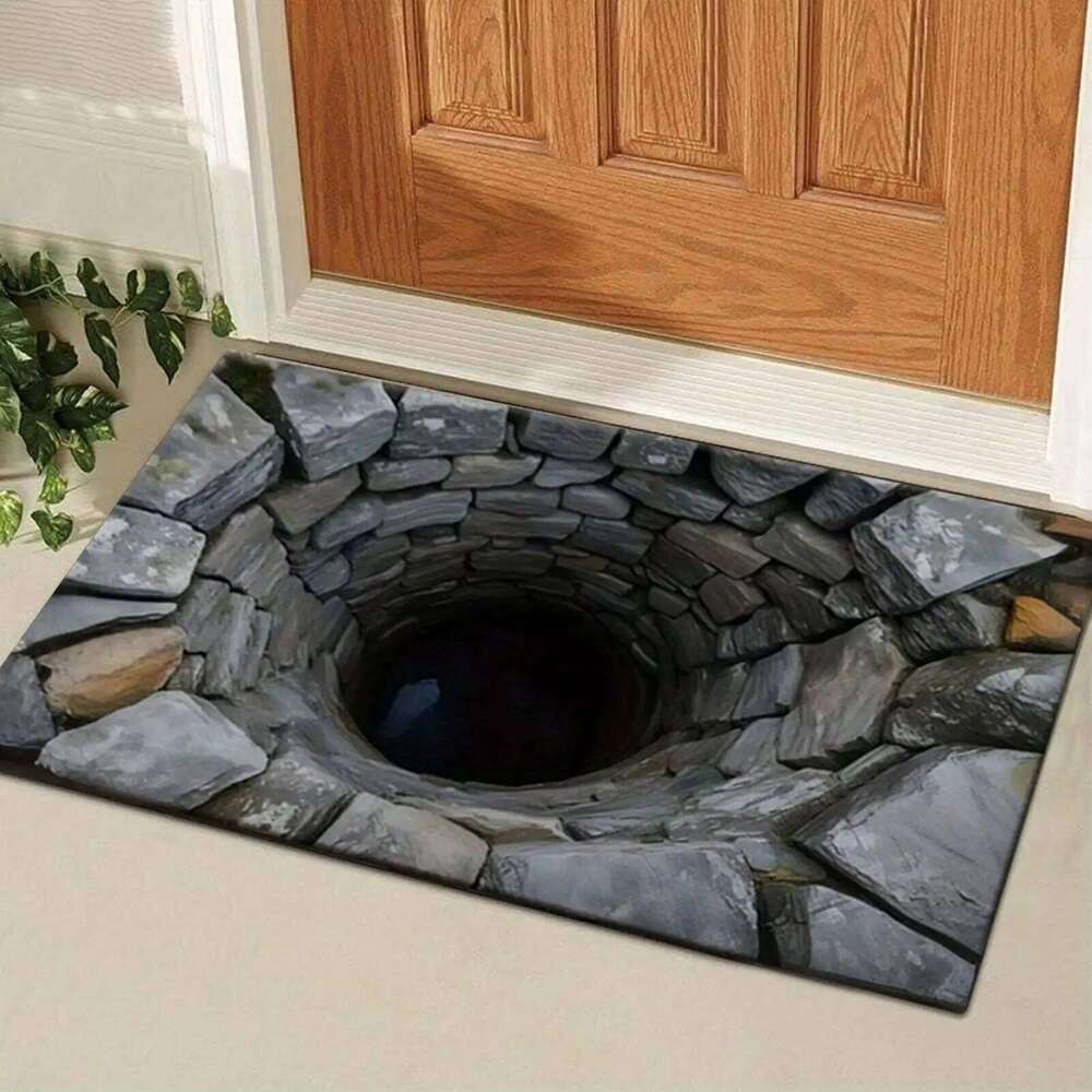 Doormat Washable Rugs Non-Slip Floor Mat Door Pad Bottomless Design 3D Optical Illusion Rug Carpet H260226