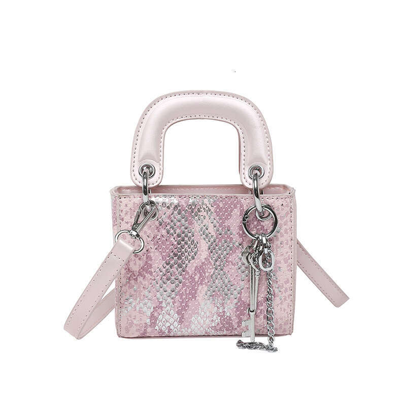 2026 new trendy small square handbags Fashionable Snake Print Shoulder Bag with Premium Feel Crossbody Bag for women fashion versatile Mini Lipstick C