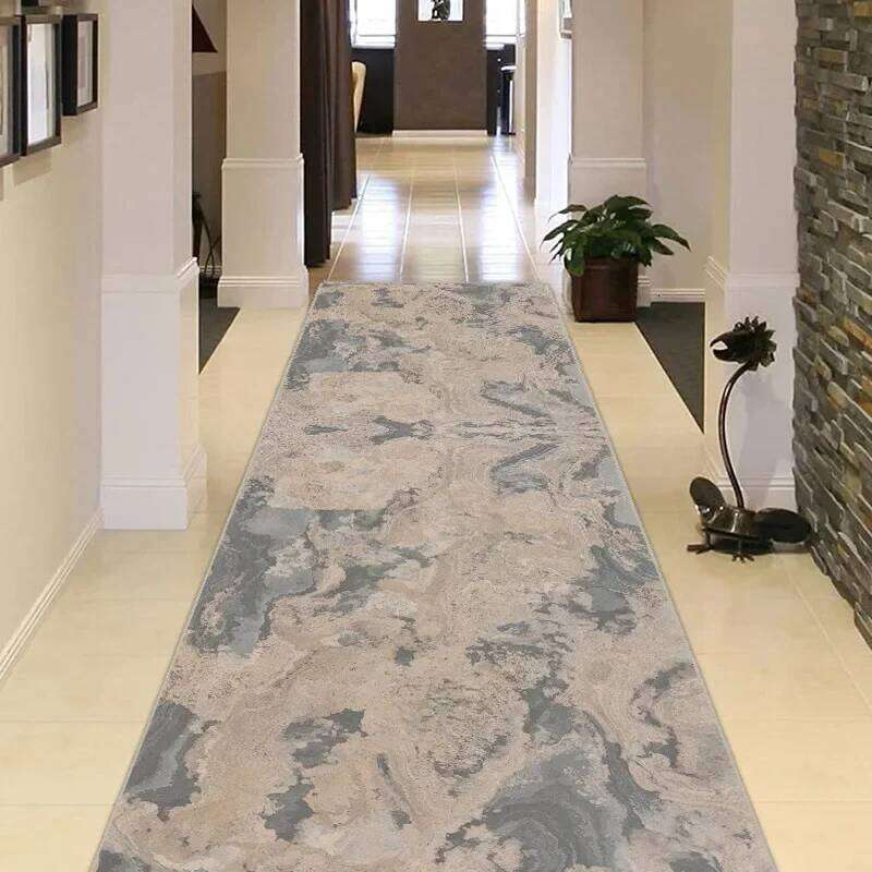 Modern Geometric Abstract Runner Rug Black White Diagonal Line Design Minimalist Style Perfect for Hallway Corridor Home Decor H260227 - view 3