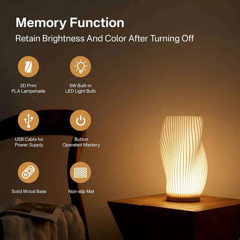 3D Pleated Bedroom Bedside 3 Levels Dimmable Desk Lights LED Night Light Coffee Shop Card Seat Atmosphere Lamp Z260227
