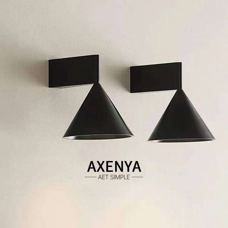 Italian Minimalist aluminum conical geometric bedside warm wall lamp for living dining room corridor and hallway Z260227