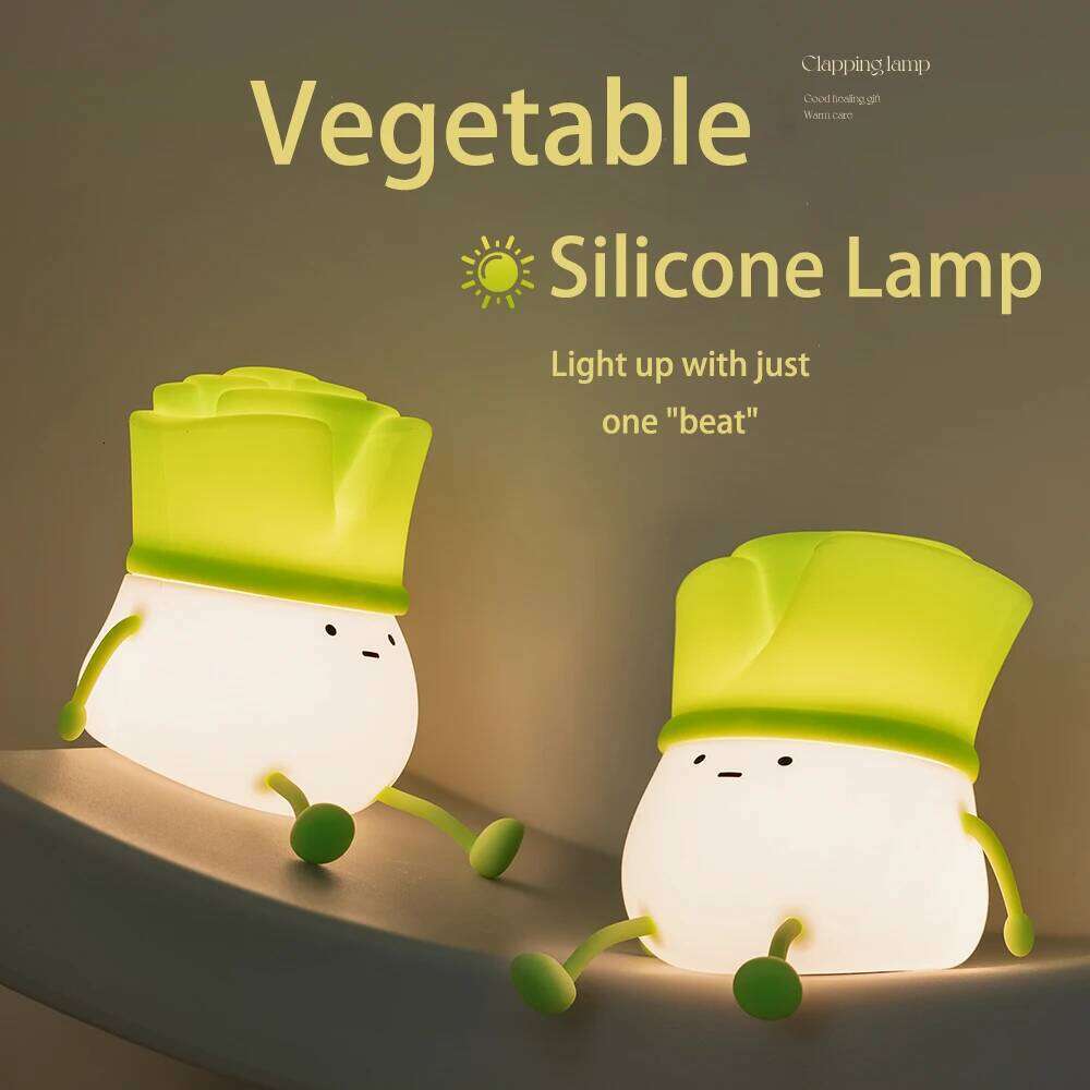 Cartoon Vegetable Silicone USB Charging Induction Night Light Mobile Phone Holder Children'S Birthday Christmas Gift Z260227
