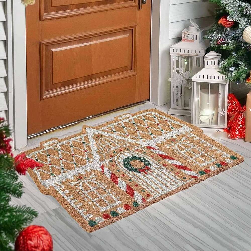 Gingerbread House Entrance Door Non-Slip Rug Festive Atmosphere Winter Mat for Bathroom Christmas Decoration H260227 - view 5
