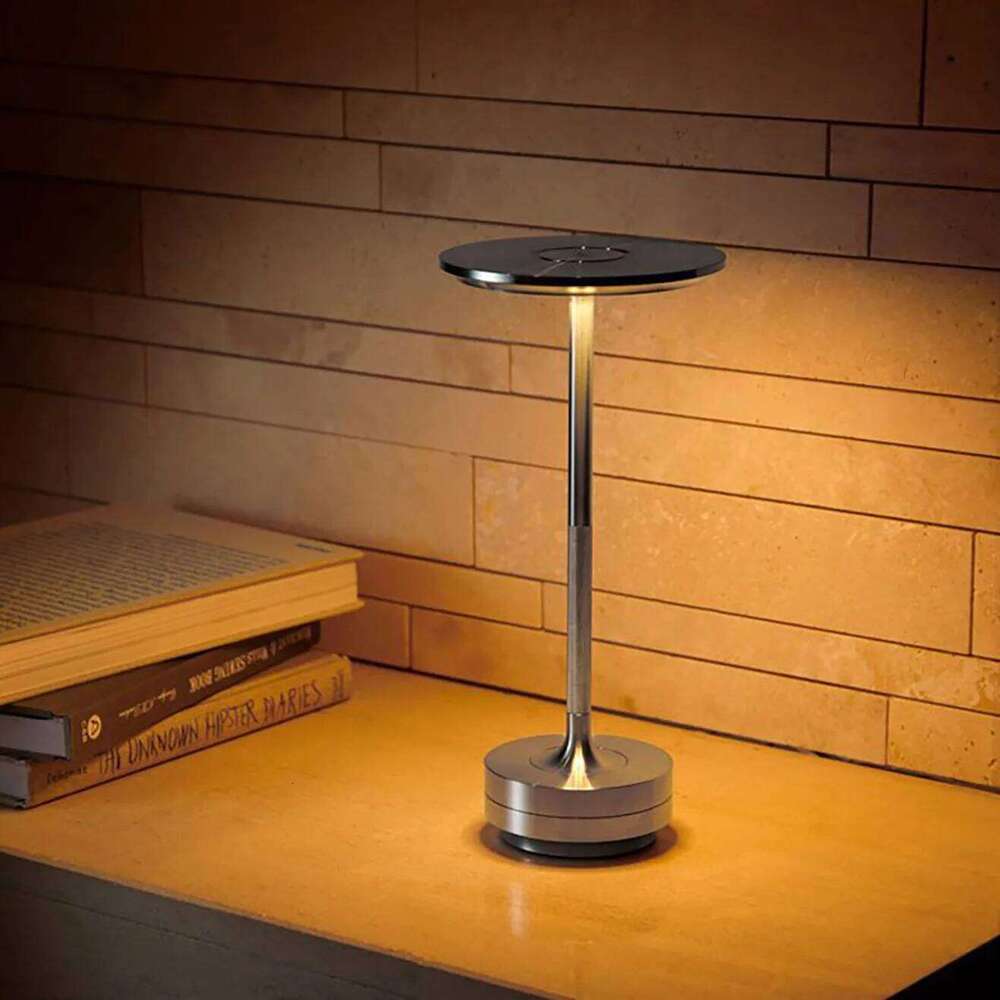 Rechargeable Alloy Table for Bedroom Wireless Touch Camping Candle Creative Desk Lamp USB-C Charging 2400mAh Z260227