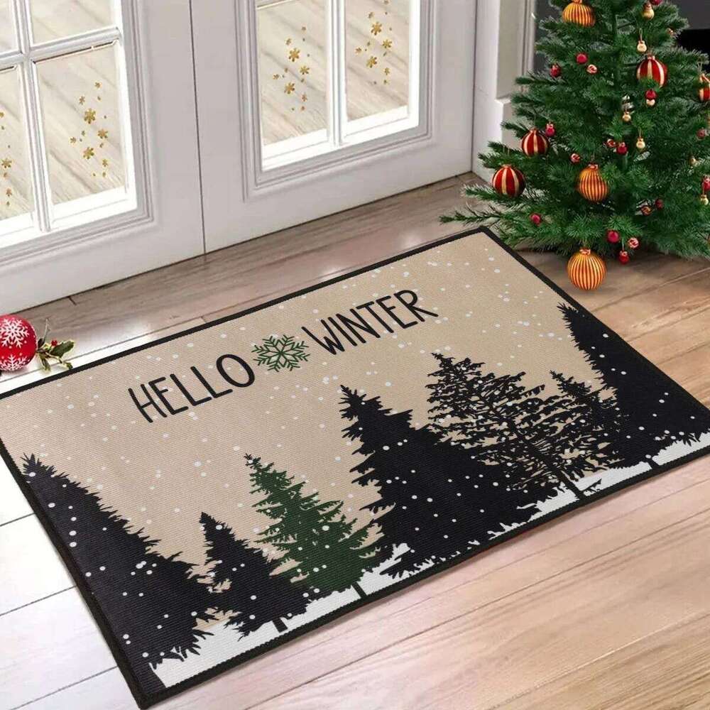 VIKAMA Floor Mat, Christmas Decorations, Anti-Slip And Easy-To-Clean Entrance Carpet, 2026 New Year Home Decoration H260226