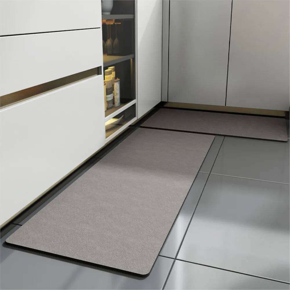 Super Absorbent Floor Mat Long Diatomite Kitchen Rug Soft Washable Carpets Solid Color Bathroom Entrance Doormat H260226