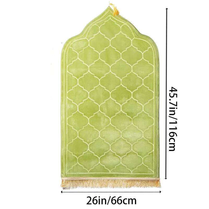 Prayer Mat with Tassels Islamic Turkish Irregular Anti-Slip Praying Rug Carpet Thick Soft Flannel H260227 - view 3