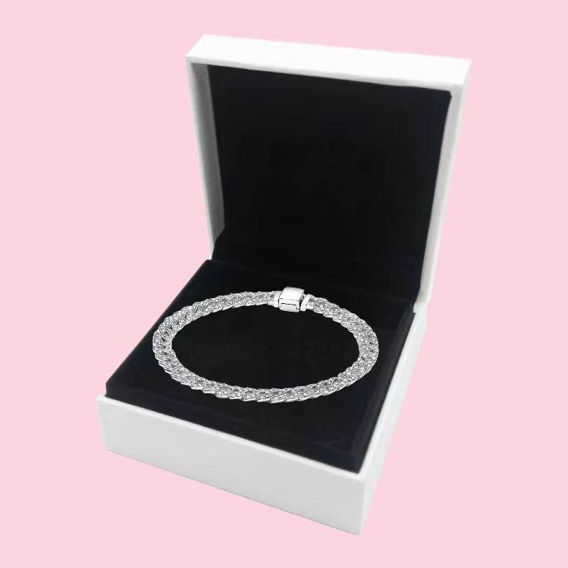 S925 Sterling Silver Hiphop Cuban Miami Chain Bracelets Men Women with BOX Authentic Birthday Gift Christmas Jewelry BR049