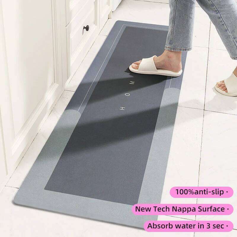 Super Absorbent Floor Mat Diatom Mud Bath Pad Anti-Slip Kitchen Mats Wipeable Wash Long Strip Carpet H260226