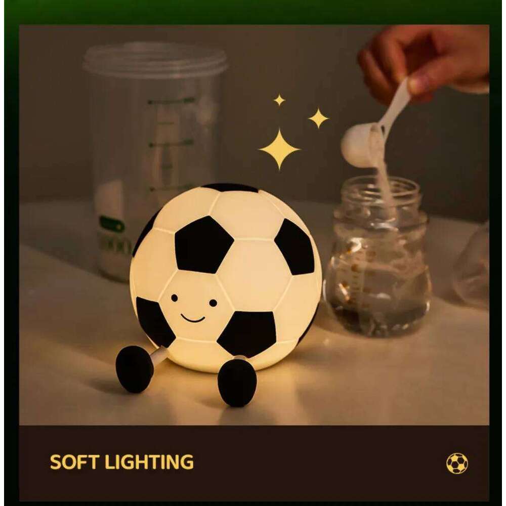Novelty Football Silicone Light Rechargeable Sleeping Night with 3 Level Dimmable Nursery Bedside Lamp For Room Decor Z260227