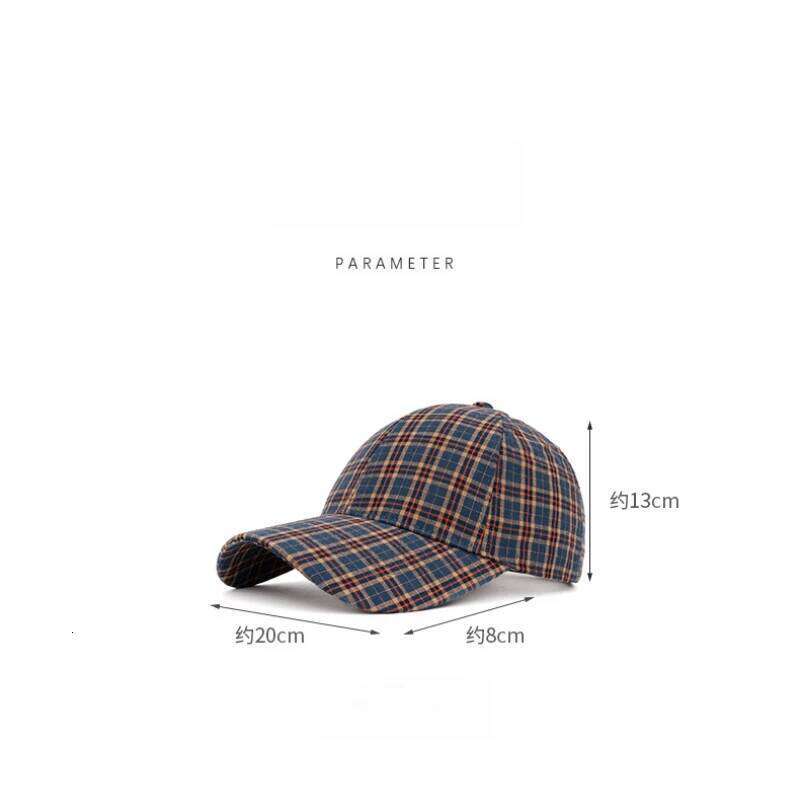 Women's All-Season Versatile Baseball Cap - Daily Wear Retro Plaid Cotton Hat 56-61cm with Simple Style Z260226