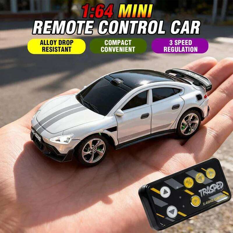 1:64 Mini Desktop Rc Car Alloy 4Ch Remote Control Drifting Vehicle Simulated Racing Cars Electrci Model Toy Kids Newyear Gift H260227