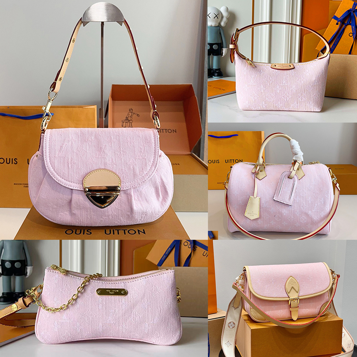 Pink denim bag designer bag Luxury Bag Chain Shoulder Bag Top Quality Women's handbag designer purse Gold Coin Bag Crossbody Bag Designer Bag pink bag tote bag beach bag
