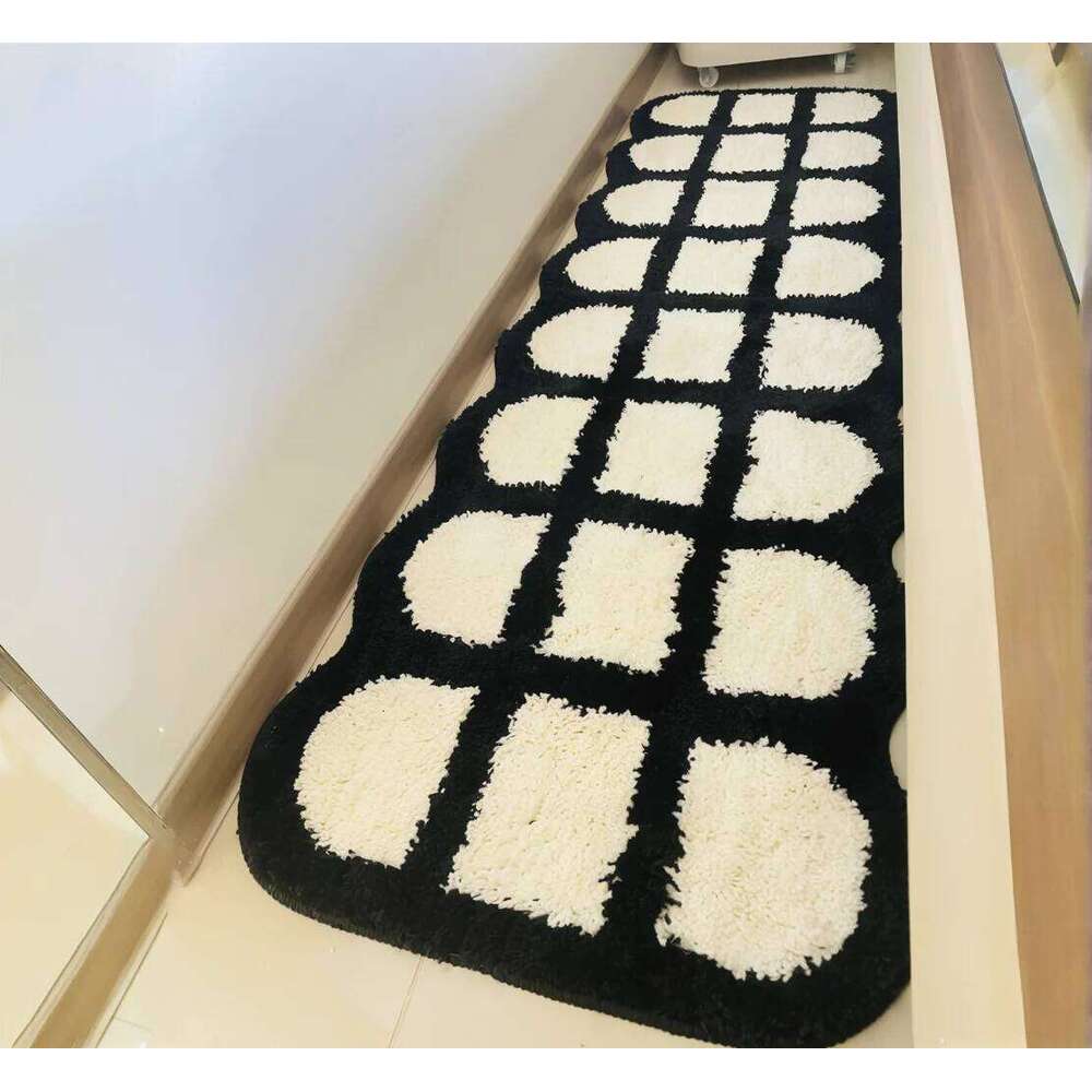 VIKAMA Cream Wind Bedroom Rug Blanket Long Bed Front Floor Sofa End Table Non-Slip Feet Cushion Home Decor H260226