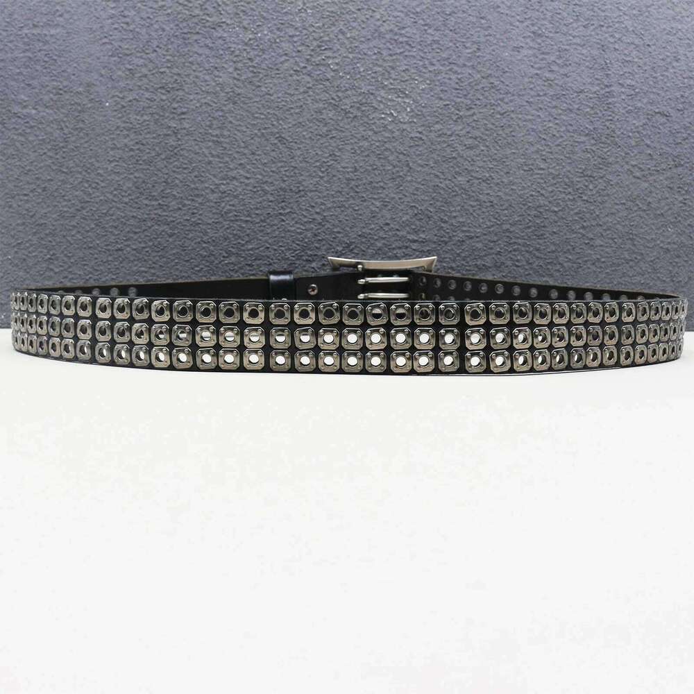 Subculture Gothic Heavy duty Rivet Men&Women's Studded Belt Punk Rock With Genuine Leather Jeans Designer Waist Belts 26W0227